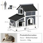 Maison pour chats en bois de sapin 2 tages niche pour chats avec plusieurs entres maison pour petits ...