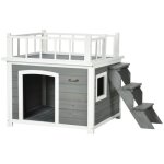 Maison pour chien pawhut avec balcon et escalier petite niche avec fenêtre pour chiens de taille moyenne ... Maison pour chien pawhut avec balcon et escalier petite niche avec fenêtre pour chiens de taille moyenne ...