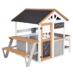 Maison de jeux extrieure multifonction en bois massif - roba - cuisine bbq table et banc ? ds 18 mois ...