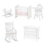 Maison de poupe - 1:12 - bois - blanc - mini meubles - pour enfants