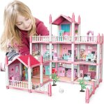 Maison de poup�e 3 �tages 9 pi�ces une maison de poup�e de r�ve pour fille avec accessoires � partir ...