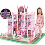Maison de poup�e ch�teau de princesse 11 pi�ces avec lumi�res ? comprend des lumi�res led des poup�es ...