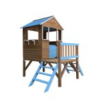 Maisonnette en bois pour enfants robincool blue melody 198x170x197 cm 323 m� avec 2 hauteurs porche garde ...
