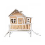 Maisonnette emma axi avec toboggan blanc - maison de jeu en bois pour enfant Maisonnette emma axi avec toboggan blanc - maison de jeu en bois pour enfant