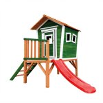 Maisonnette sur pilotis home deluxe pino ? avec toboggan couleur: vert