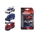 Majorette - sos set 3 pieces - coffret 3 vehicules - voitures miniatures en metal - echelle 1 / 64eme ...
