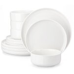 Malacasa 12 pices de vaisselle en porcelaine service de table ensembles dassiettes et de bols pour 4 ...