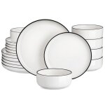 Malacasa 18 pices de vaisselle en porcelaine service de table ensembles dassiettes et de bols pour 6 ...