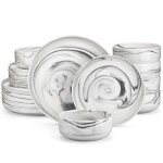 Malacasa 18 pices de vaisselle en porcelaine service de table ensembles dassiettes et de bols pour 6 ...