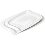 Assiette de prsentation - malacasa - elvira - 2 pices - porcelaine - blanc