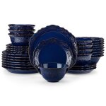 Malacasa giselle 32 pices service de table en porcelaine terre cuite maille assiettes et bols - motif ...