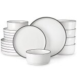 Malacasa leah 18 pièces service complet de table bordure semi - debout à pattes hautes avec bord en métal ... Malacasa leah 18 pièces service complet de table bordure semi - debout à pattes hautes avec bord en métal ...