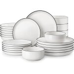 Malacasa luna - bt vaisselle en porcelaine 48 pices service de table ensembles dassiettes et de bols ...