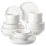 Malacasa luna vaisselle en porcelaine 24 pices service de table ensembles dassiettes et de bols pour ...