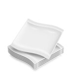 Malacasa srie flora 6pcs assiettes dessert vaisselles assiette  dessert carre porcelaine plat - 8. ...