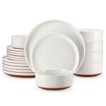 Malacasa tara 18 pices service de table en porcelaine ensemble dassiettes et de bols pour 6 personnes ...