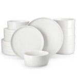 Malacasa vaiselle leah 18 pices assiettes service complet bordure semi - debout  pattes hautes 6 personnes ...