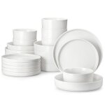 Malacasa vaiselle leah 24 pices assiettes service complet bordure semi - debout  pattes hautes 6 personnes ...