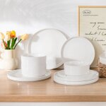 Malacasa vaiselle leah 24 pices assiettes service complet bordure semi - debout  pattes hautes 8 personnes ...