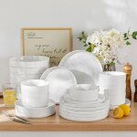 Malacasa vaiselle leah 48 pices assiettes service complet bordure semi - debout  pattes hautes 12 personnes ...