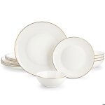 Malacasa vaisselle 24 pices serie jera - gt service de table ensembles dassiettes et de bols pour 4 ...
