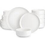 Malacasa vaisselle seris luna 18 pices service de table assiettes / salade plates et de bols pour 6 ...