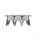 Malaga ensemble pour salle à manger table de salle à manger 90x200cm gris foncé et 6 skagen chaise velours ... Malaga ensemble pour salle à manger table de salle à manger 90x200cm gris foncé et 6 skagen chaise velours ...