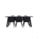 Malaga ensemble pour salle � manger table de salle � manger 90x200cm gris fonc� et 6 skagen chaise velours ...