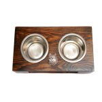Malamute dalaska - support en bois avec gamelles pour chien gamelles en acier un cadeau pour adopter ...