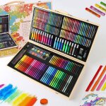 Malette dessin 180 pi�ces crayon crayon de peinture et pastel stylo aquarelle � lhuile dans une bo�te ...
