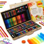 Malette dessin 180 pi�ces kit dessin enfant adultes mallette de coloriage crayons de couleur sets de ...