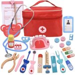 Malette docteur enfant mdecin jouet bois avec stthoscope vritable - blanc - 3 ans - mixte