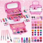 Malette maquillage filleensemble 53 pi�ces lavable pour enfant avec miroirpinceau cosm�tique et rouge ...