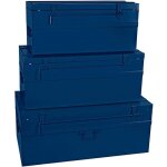 Malles m�tal cogex lot de 3 cadenassables couleur bleu pratiques