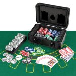 Mallette aluminium de poker - costway - 300 jetons + 2 jeux de 54 cartes + 5 dés + 1 jeton croupier + ... Mallette aluminium de poker - costway - 300 jetons + 2 jeux de 54 cartes + 5 dés + 1 jeton croupier + ...