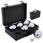 Mallette de ptanque - engelhart - 6 boules en mtal - 74 mm - 720 g - aluminium noir