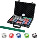 Mallette de poker - costway - 400 jetons + 2 jeux de 54 cartes + 5 dés + 1 jeton croupier feutre Mallette de poker - costway - 400 jetons + 2 jeux de 54 cartes + 5 dés + 1 jeton croupier feutre
