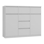 Malwa - commode 6 tiroirs et 2 portes - 100x120x40 - chambre / bureau / salon - blanc