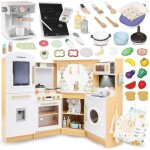 Mamabrum cuisine enfant en bois interactive xxxl led 23p x 1265l x 93h - cafetire 50 pices accessoires ...
