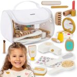 Maquillage enfant - mamabrum - trousse avec 15 accessoires bois - cologique - jeux d'imitation, jouet ...