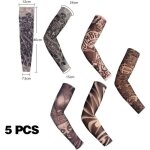 Manches de tatouages temporaire manchette tatouage 5pcs faux tattoo manches bras glissement pour homme ...