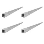 Manchon de sol � enfoncer 4 pi�ces support de poteau 45x45 l 600mm ancrage pour poteaux bois galvanis� ...