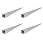Manchon de sol � enfoncer 4 pi�ces support de poteau 50x50 l 600mm ancrage pour poteaux bois galvanis� ...