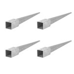 Manchon de sol � enfoncer 4 pi�ces support de poteau 90x90 l 750mm ancrage pour poteaux bois galvanis� ...