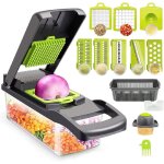 Mandoline multifonction 13 en 1�: 2 lames 7 r�pes trancheuse s�parateur d?ufs et �gouttoir lames en acier ...