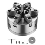 Mandrin de tour  6 mchoires - duoku - 160 mm - mandrin auto - centrage avec plaque support adaptateur ...