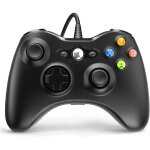 Manette de jeu filaire xbox 360 avec double vibration turbo compatible xbox 360 / 360 slim et pc windows ...