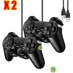 Manette de jeu - pack 2 - filaire - vibration - compatible pc - usb