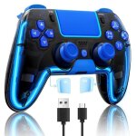 Manette de jeu ps4 double hall joystick p4 bluetooth sans fil rgb blouissement lumire tlphone portable ...