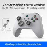 Manette de jeu sans fil blanche + support g6 avec double vibration hall et d�tection de mouvement compatible ...